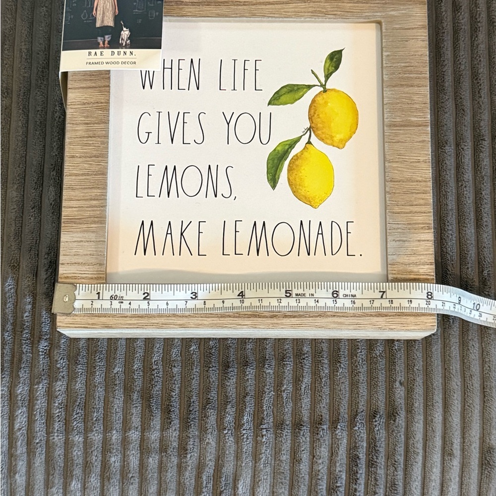 Rae Dunn Lemon Quote Framed Art with Yellow and Green - Picture 8 of 9